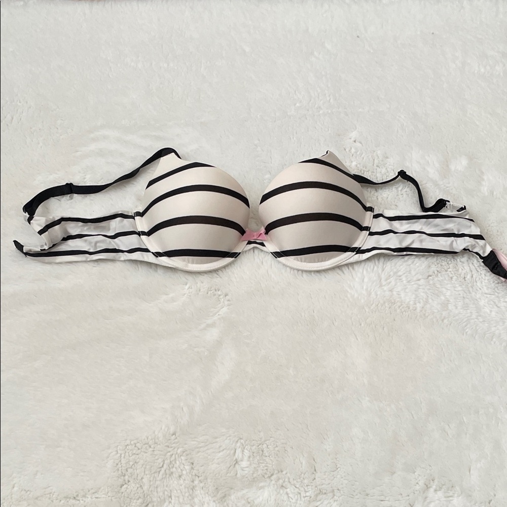 Victoria's Secret Black and White Striped Bra